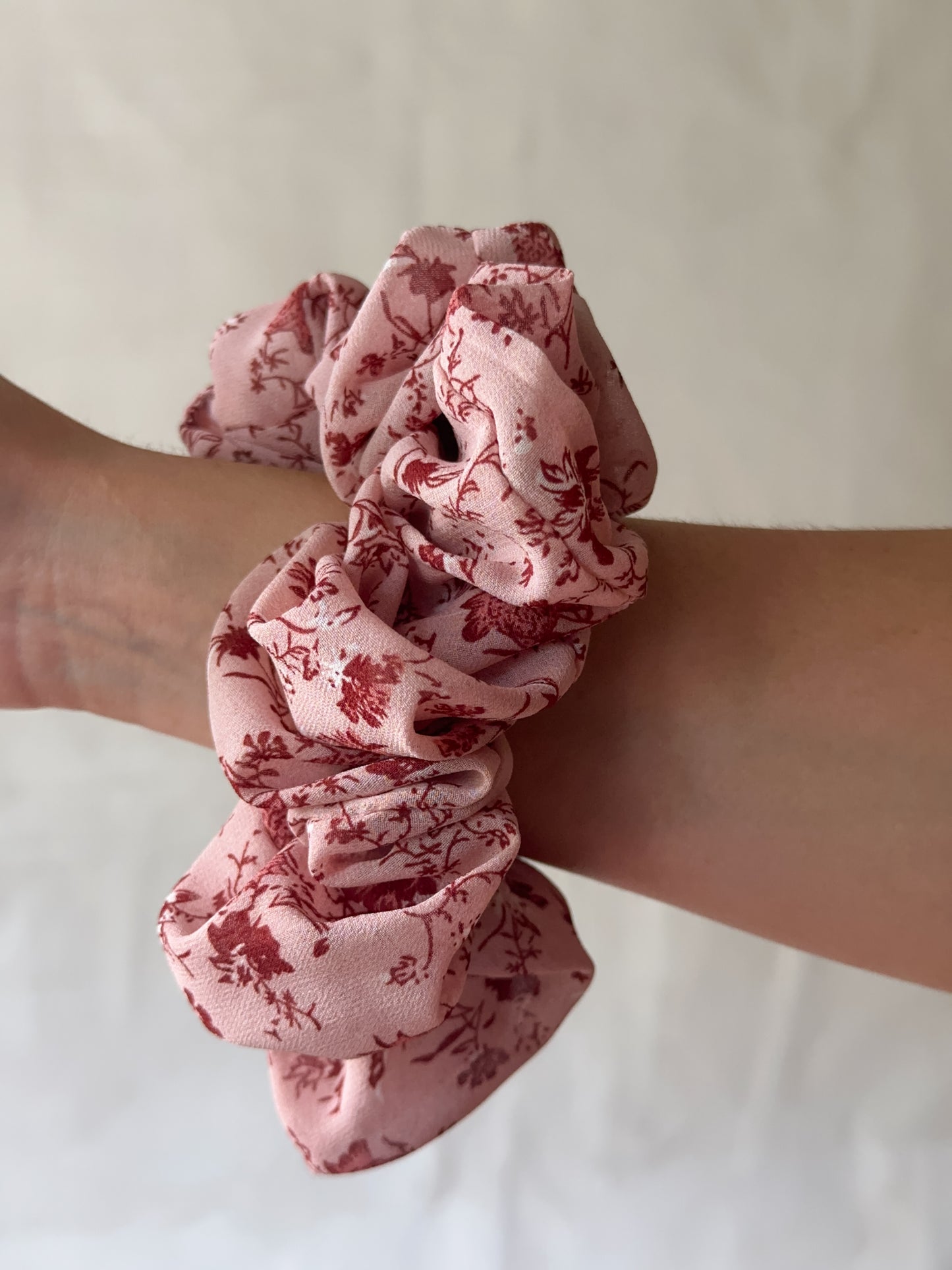 Crimson Bloom Jumbo Scrunchie
