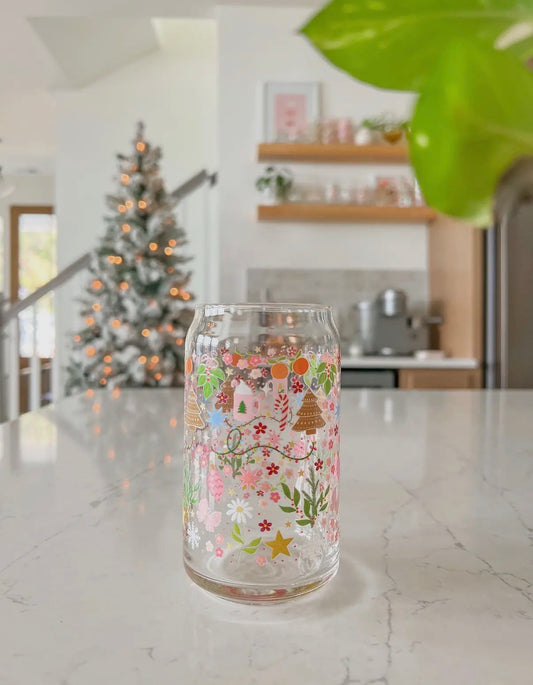 Holiday Garden 16oz Glass