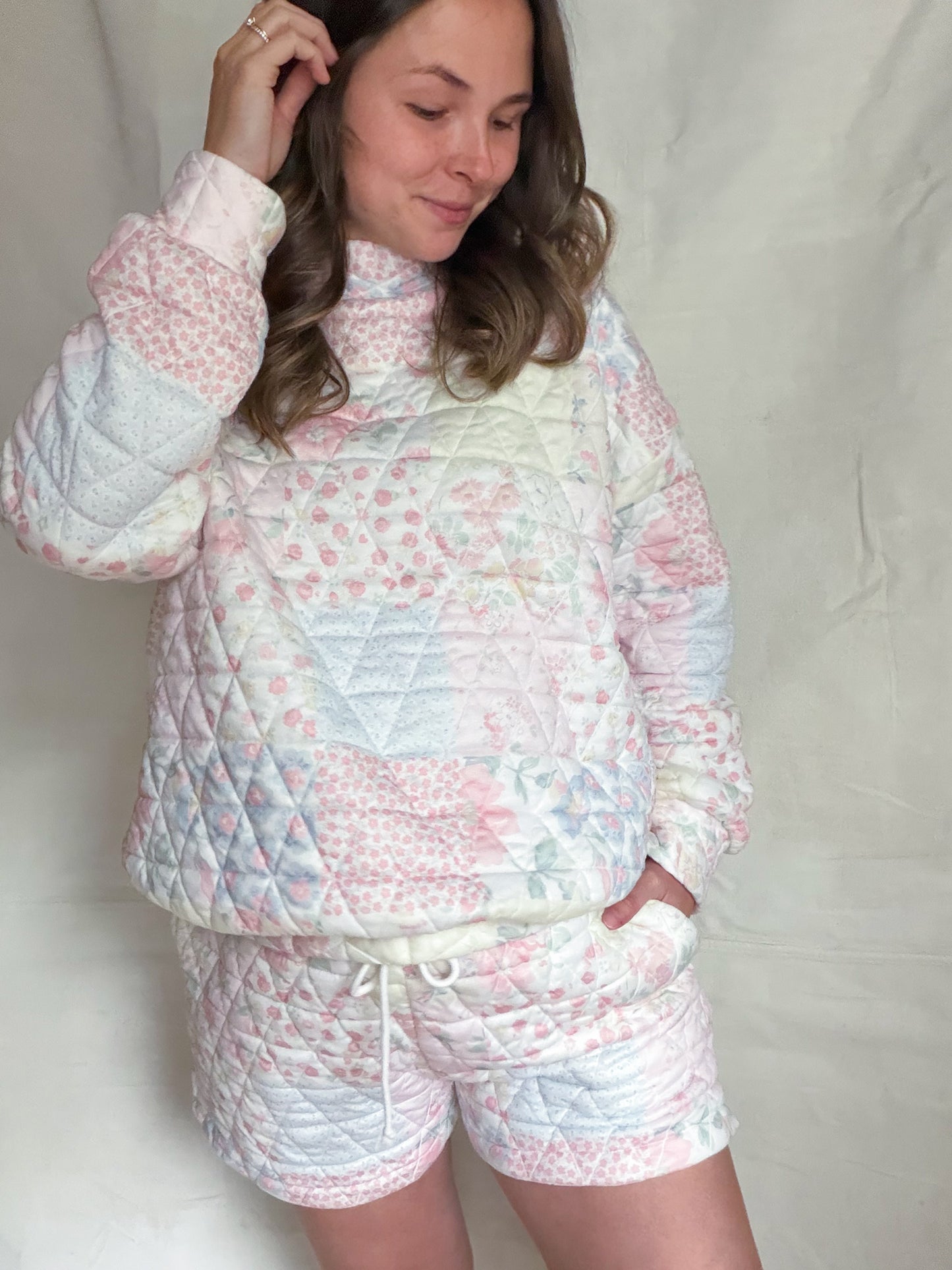 Floral Quilted Lounge Shorts