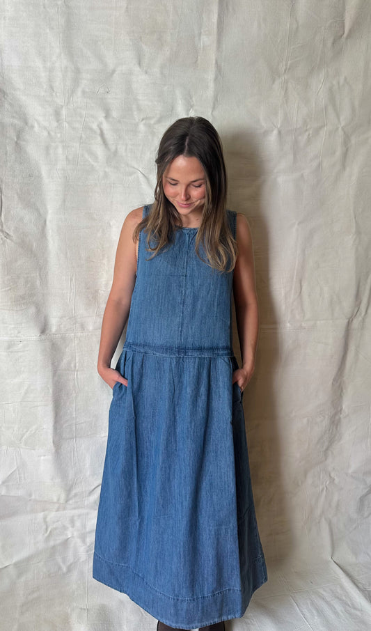 Cider Season Denim Midi Dress