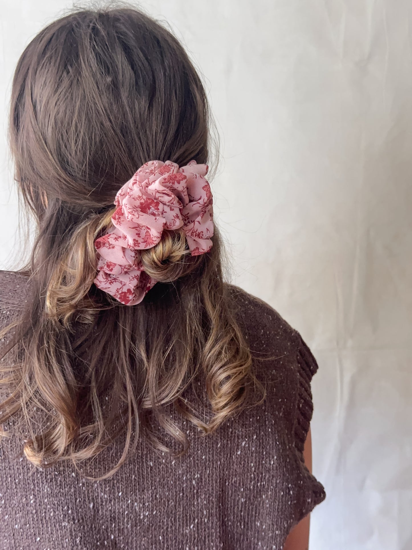 Crimson Bloom Jumbo Scrunchie