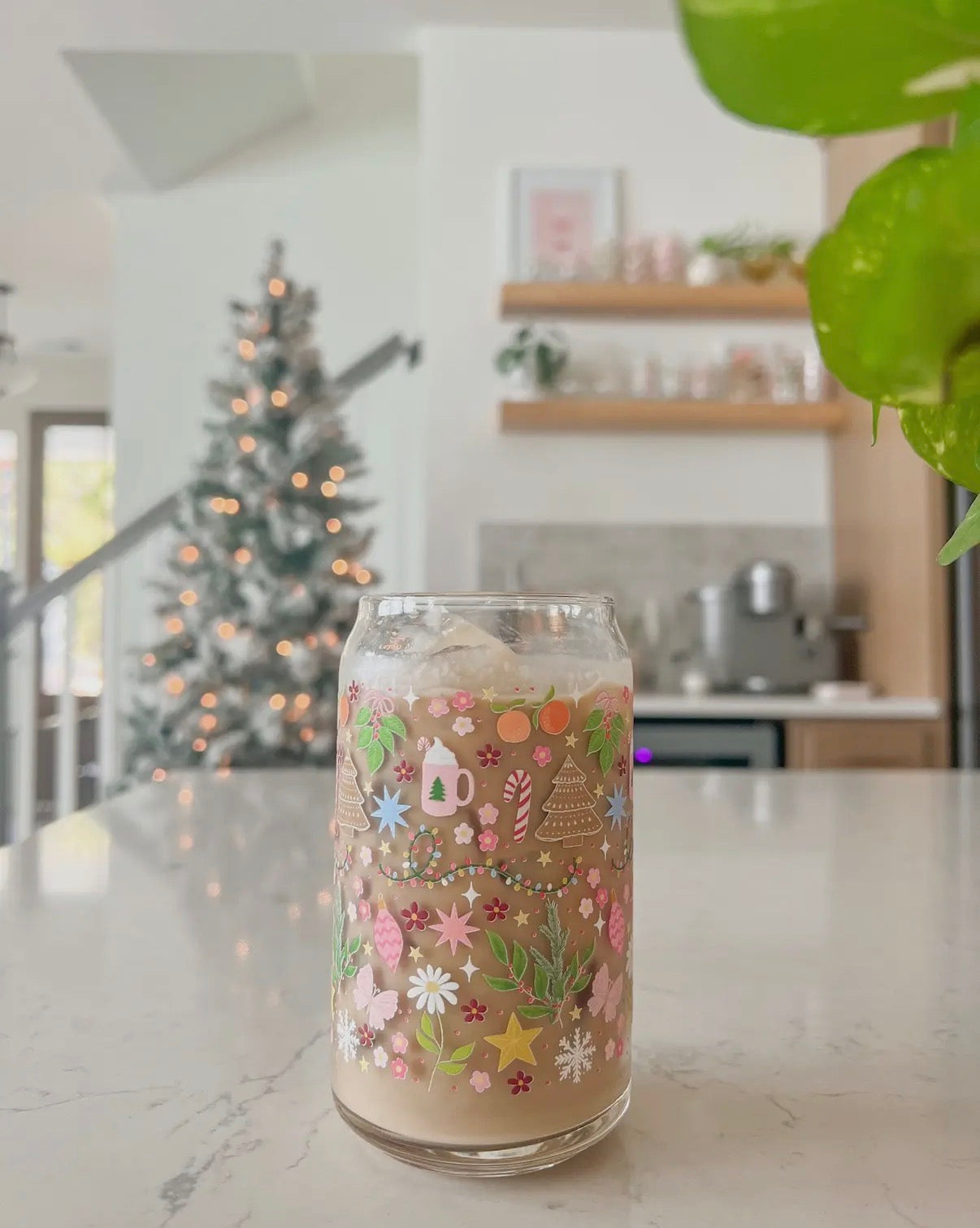 Holiday Garden 16oz Glass