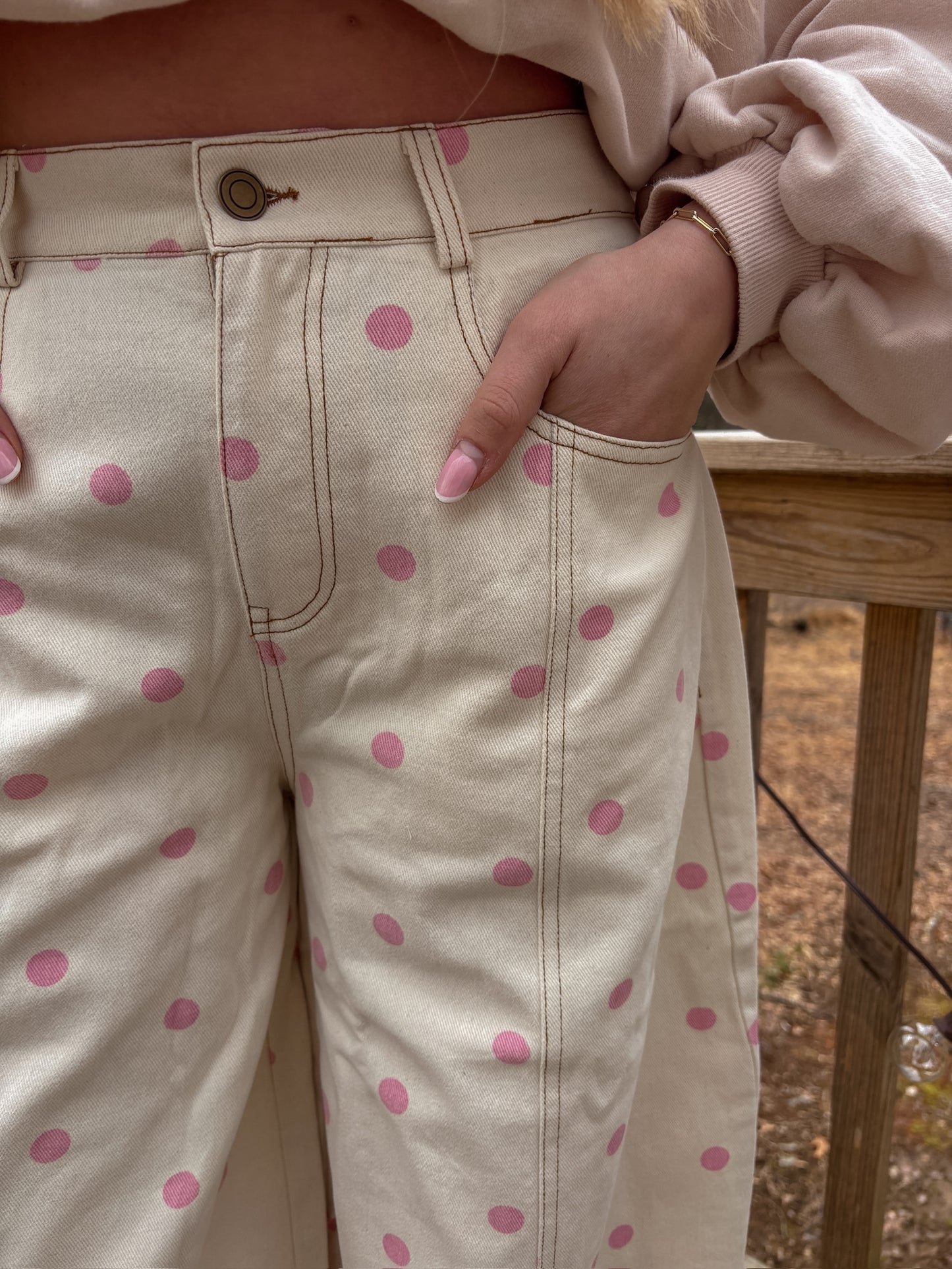 Love You Dots Wide Leg Pants