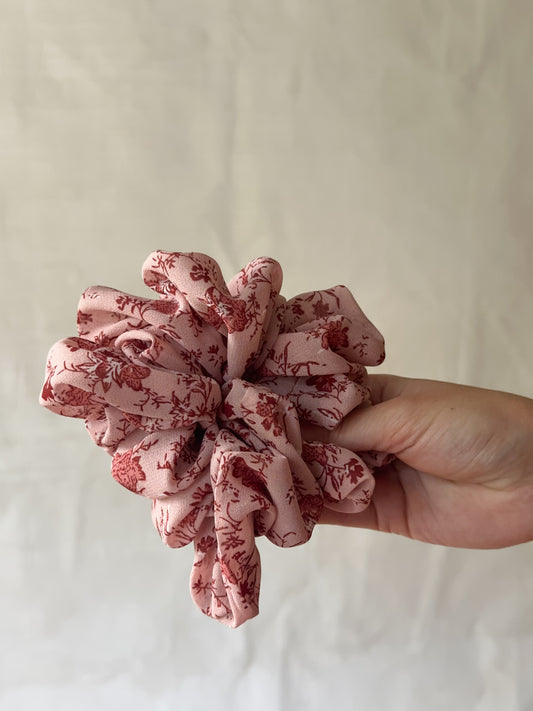 Crimson Bloom Jumbo Scrunchie