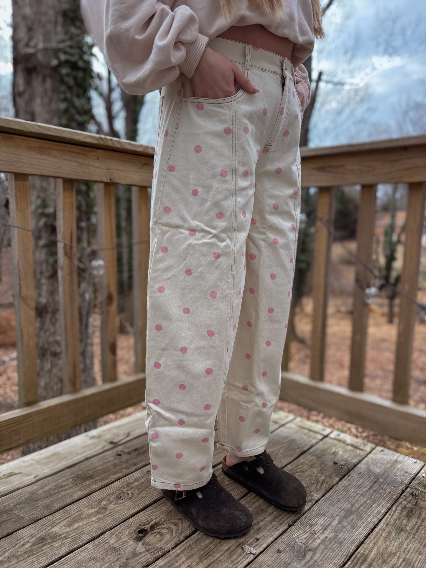 Love You Dots Wide Leg Pants