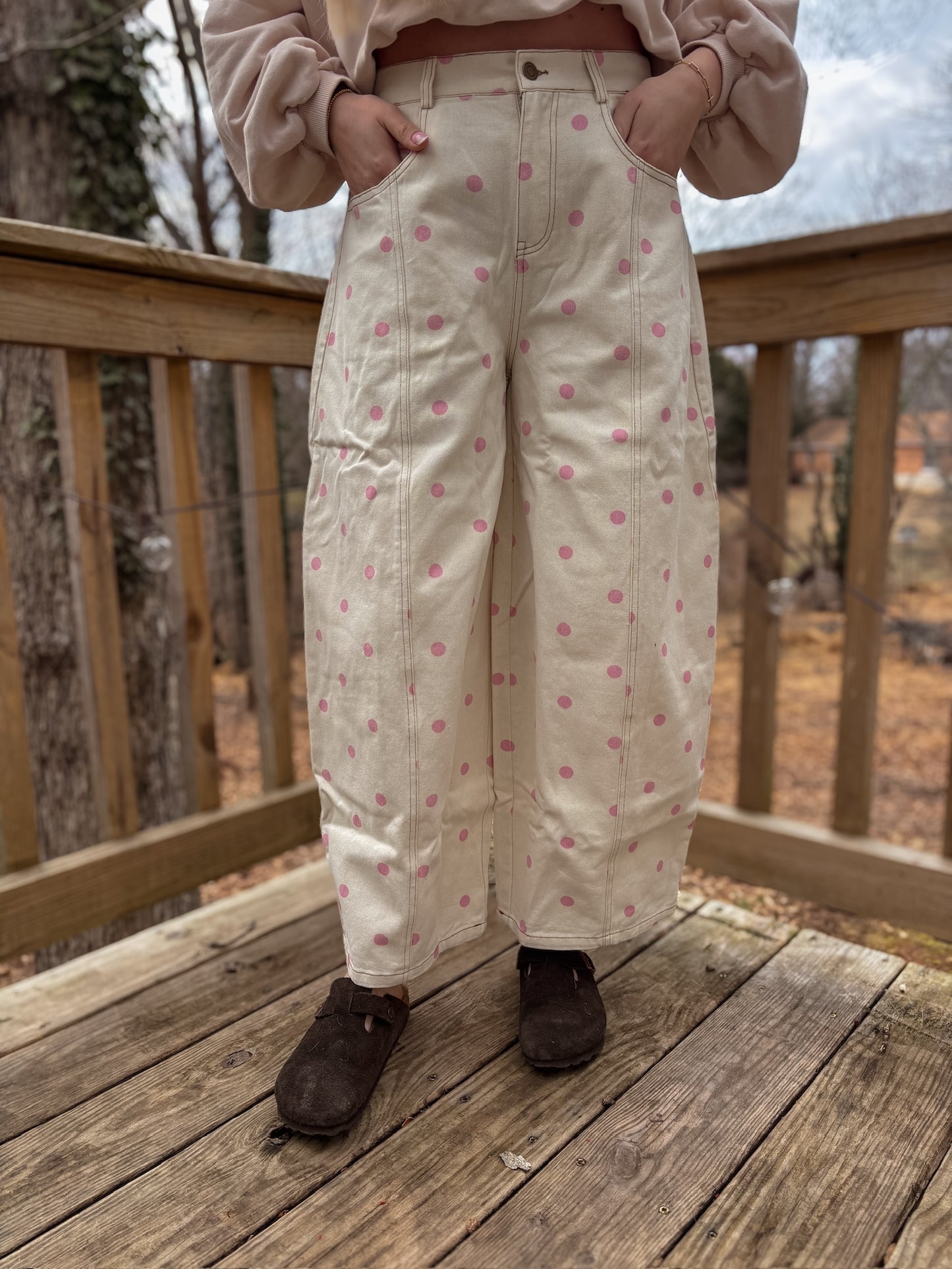 Love You Dots Wide Leg Pants