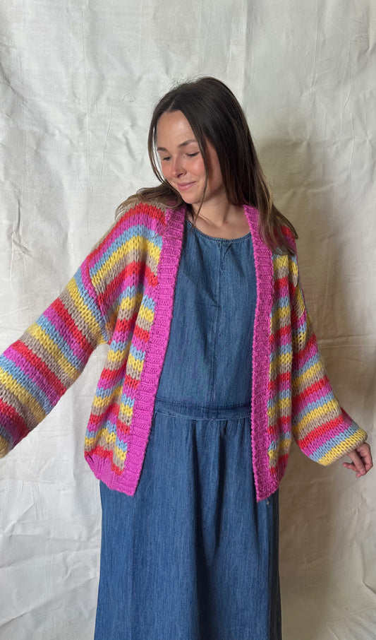 Bonfire Babe Multi Striped Cardi