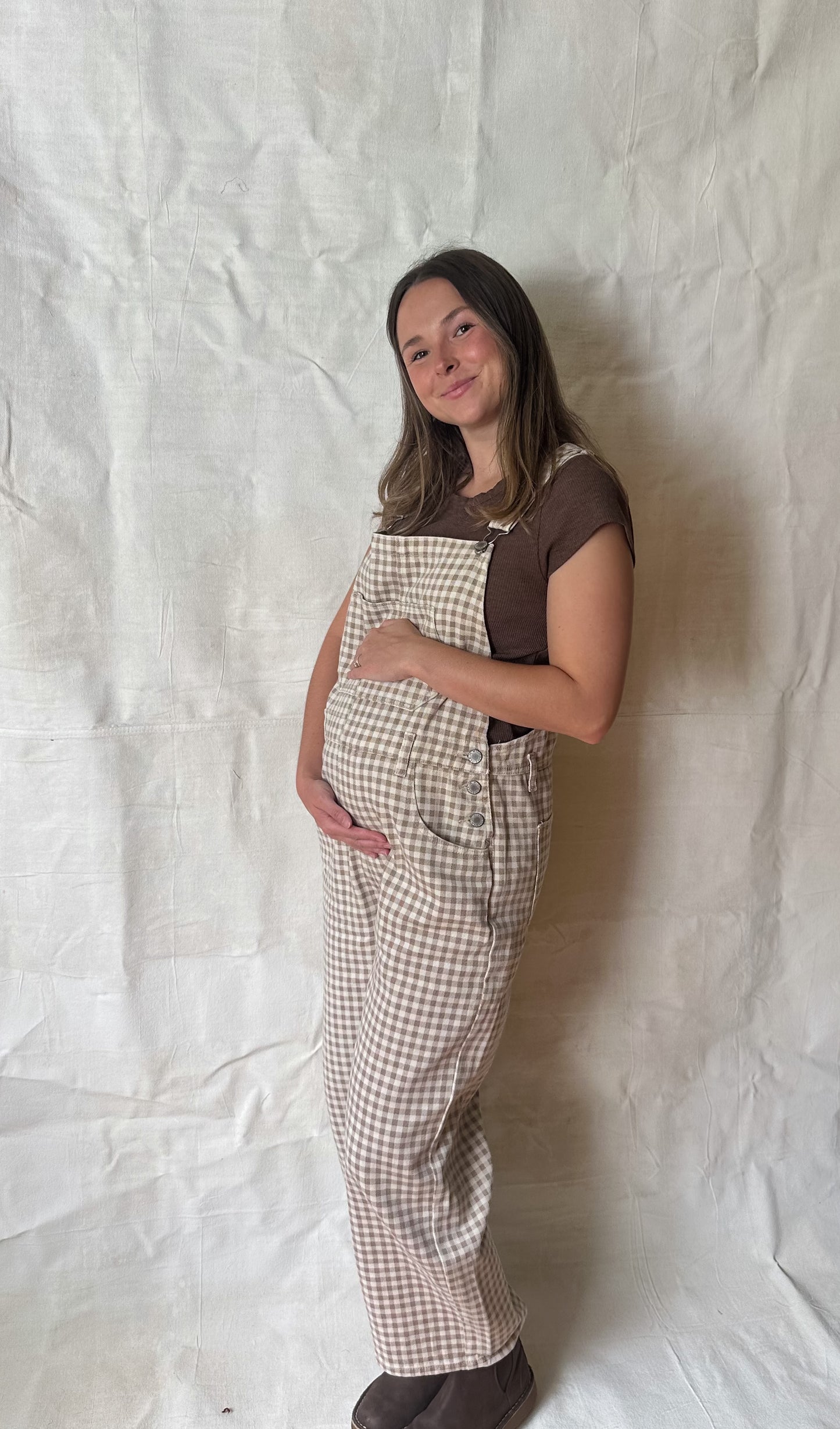 Maple Gingham Overalls