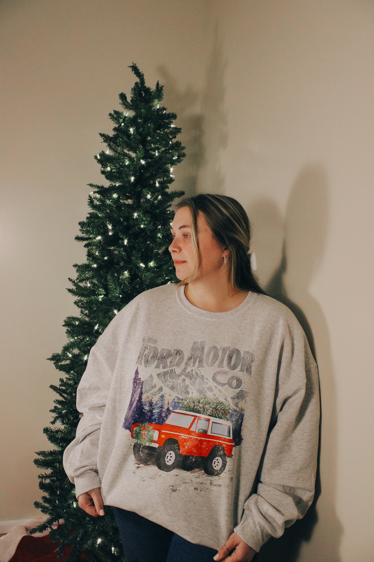Ford Bronco Vintage Winter Sweatshirt - ASH