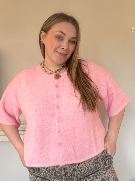 Heartstrings Knit Short-SleeveCardigan