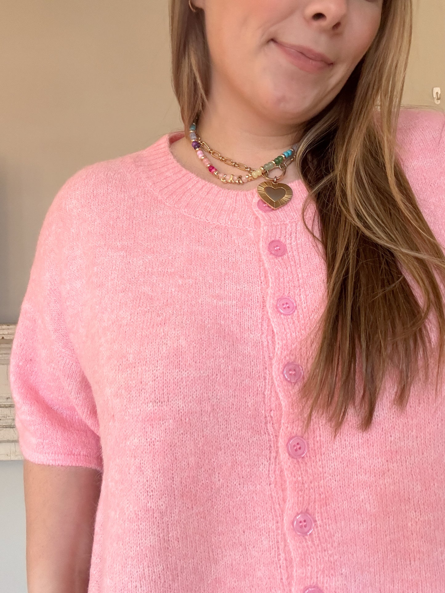 Heartstrings Knit Short-SleeveCardigan